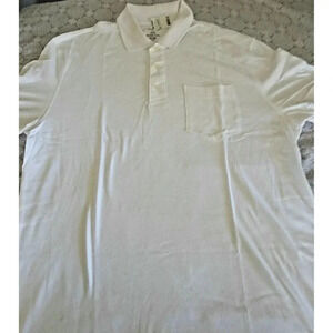 George Mens Regular Size L White Short Sleeve Polo Shirt Cotton Blend